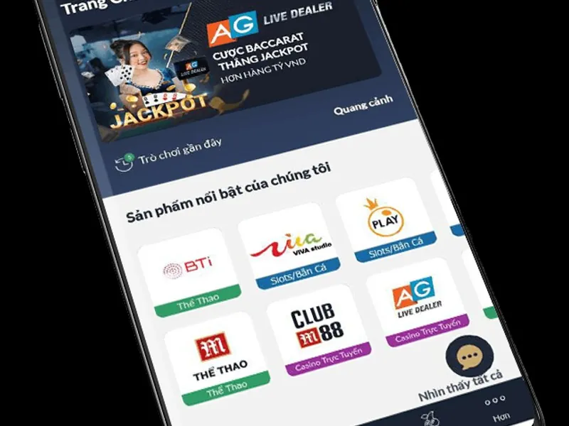 Hình ảnh minh họa cá cược trực tiếp và các trò chơi casino tại bj38